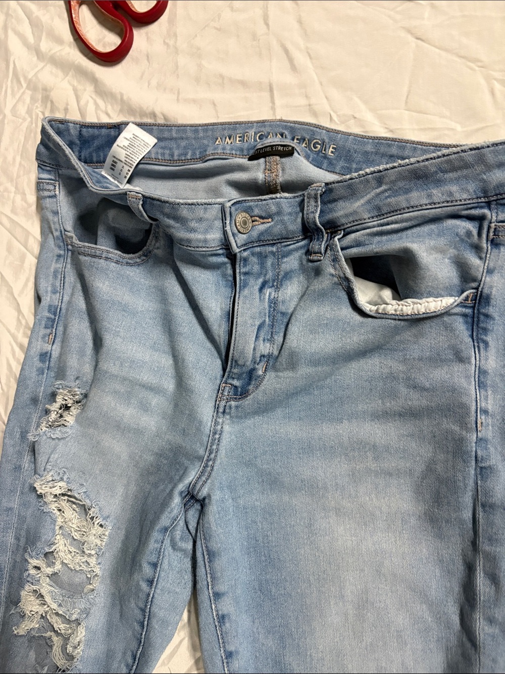 American Eagle Outfitters Light Blue Skinny Distressed Women’s Jeans